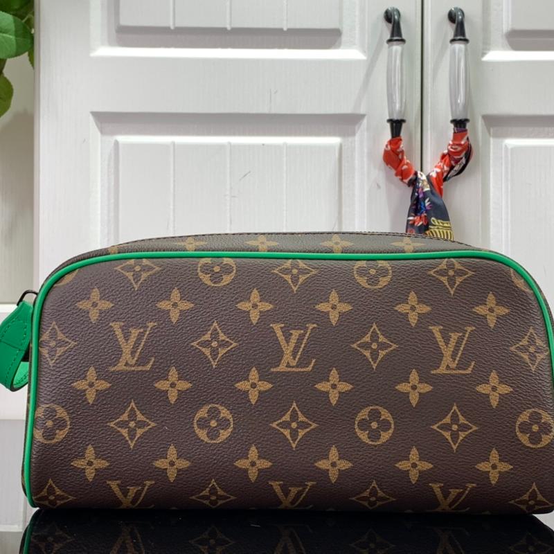 LV Handbags Clutches M46253 Old Flower Green